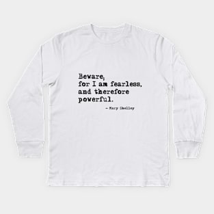 I am fearless - Mary Shelley Kids Long Sleeve T-Shirt